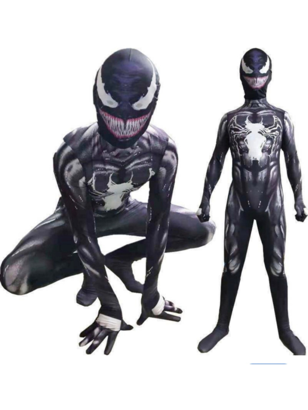 Kids costume Venom Superhero jumpsuit & mask Halloween party outfit youth sz XL